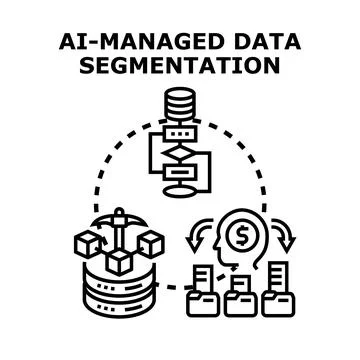 Ai managed data segmentation system processing information Stock Illustration