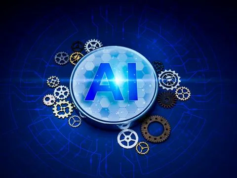AI management tools, development technology assistant service automation co.. Illustrazione stock