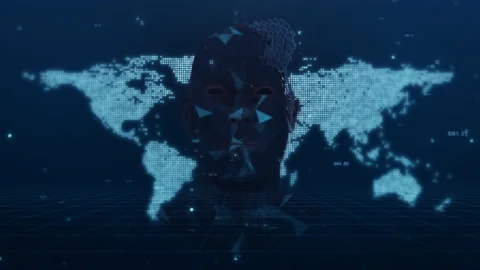 AI Map World Background Loop Stock Footage 197951480