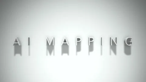 AI Mapping 3D title animation with shadows on a white background Stock Footage 296696652