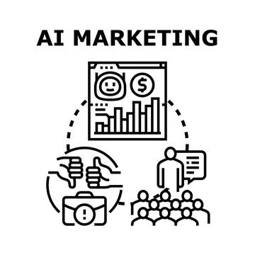 Ai marketing strategy optimizing customer experience analytics Stock Illustration