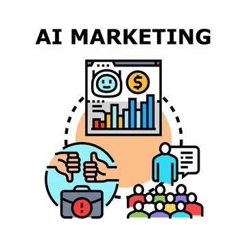 Ai marketing strategy optimizing customer experience analytics Stock Illustration