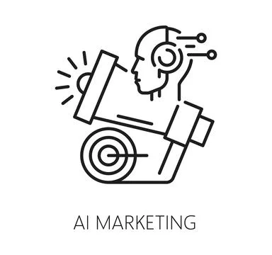 AI marketing technology icon Stock Illustration