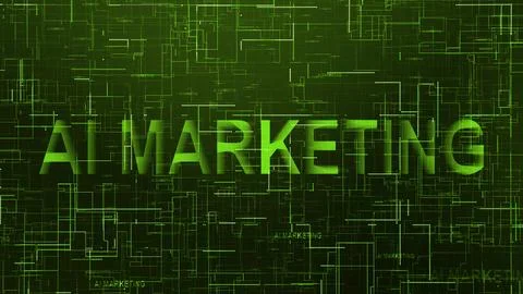 AI marketing text technology data line green Stock Illustration
