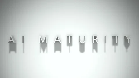 AI Maturity 3D title animation with shadows on a white background Stock Footage 296696654