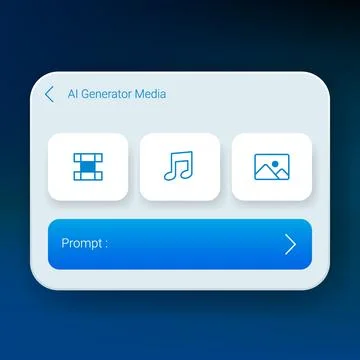 AI Media Generator App Interface UI Design Template Stock Illustration