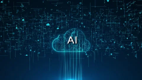 AI microchip brain robot futuristic technology 3D Artificial Intelligence Brain Video stock 277720272