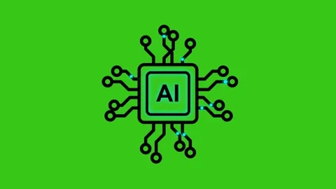 AI Microchip Graphic with Glowing Data Streams Stock-Footage 343732938
