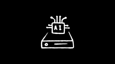 AI Microchip Hardware Icon Stock Footage 345595502