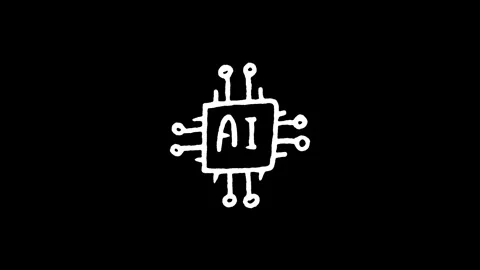AI Microchip Processor Icon Stock Footage 347766208