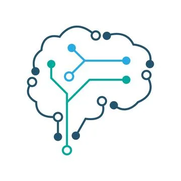 AI Microchip Technology Icon Design Stock Illustration
