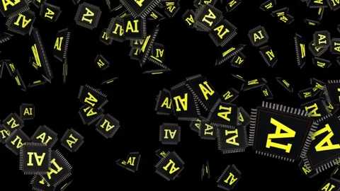 AI Microchip Technology Tunnel Animation Background, Loop Video stock 299342518