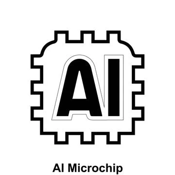 Ai microchip vector icon design. Stock Illustration