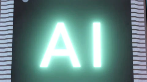 AI Microchips activated. Artificial Intelligence, cinematic 3D. Processor. Stock Footage 239473722