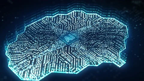 AI microprocessor transfer digital data through brain circuit computer Stock Footage 169876043