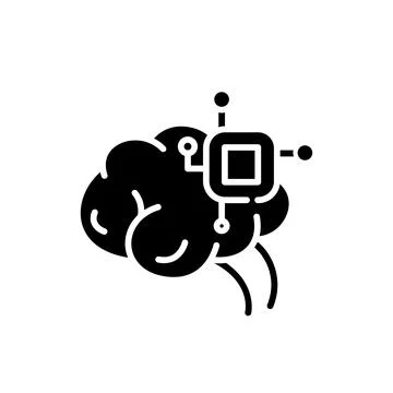 Ai mind glyph icon 스톡 일러스트