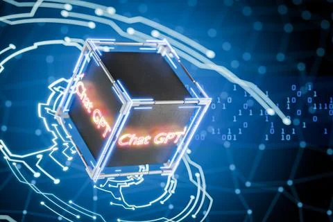 AI model concept Chat gpt. Technological concept. New model of chat gpt with Illustrazione stock