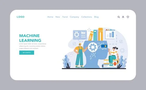 Ai model concept. Flat vector illustration. Stock Illustration