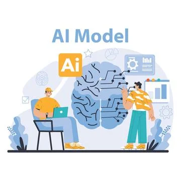 Ai model concept. Flat vector illustration. Stock Illustration