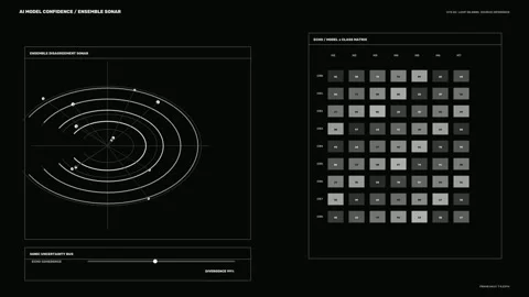 AI Model Confidence Diagnostic HUD Seamless Loop 스톡 동영상 342177465