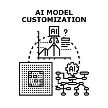 Ai model customization developing intelligence algorithms イラスト素材