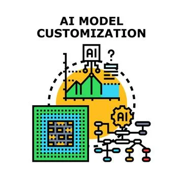 Ai model customization developing intelligence algorithms 库存插图
