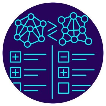 AI Model Evaluation and Comparison icon. Vector thin line illustration Stock Illustration