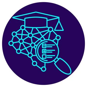 AI Model Evaluation Icon. Minimalistic neon outline Stock Illustration