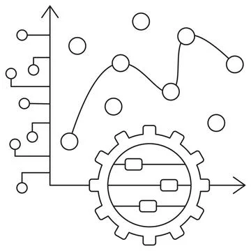 AI Model Fitting icon 库存插图