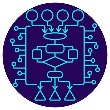 AI Model Icon. Machine Learning Algorithm Icon Stock Illustration