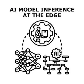Ai model inference at the edge computing concept Stock Illustration