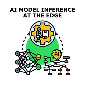 Ai model inference at the edge computing concept Stock Illustration