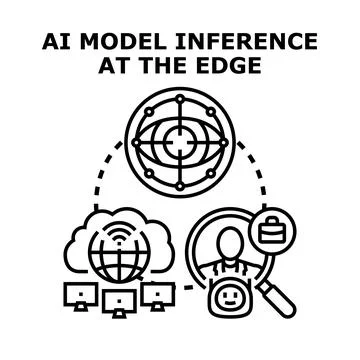 Ai model inference at the edge concept illustration イラスト素材