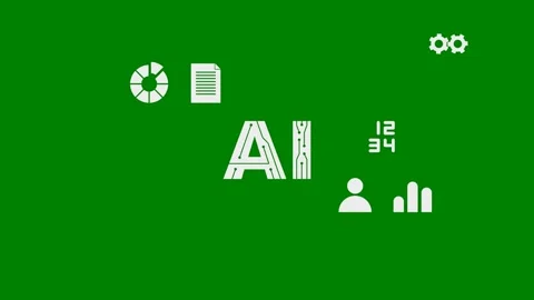 AI Model Learning from Data - Green Screen, 7.5% Gray Stock Footage 337488862