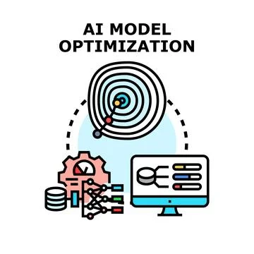 Ai model optimization process achieving target performance Stockillustratie
