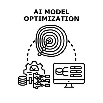 Ai model optimization process achieving target performance Stock Illustration
