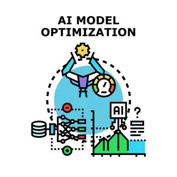 Ai model optimization vector concept illustration process 库存插图
