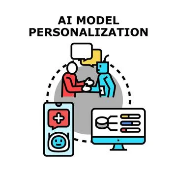 Ai model personalization shaping user experience concept Stock Illustration