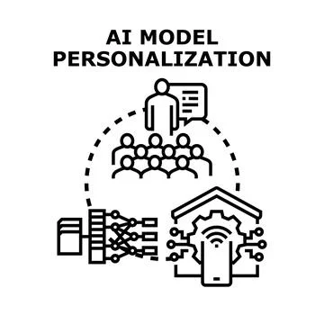 Ai model personalizing user experience with smart devices Stock Illustration