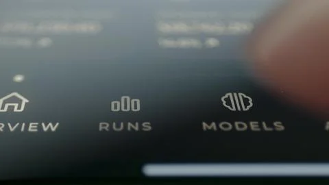 AI Model Runs and Analytics Navigation Dashboard Stock Photos