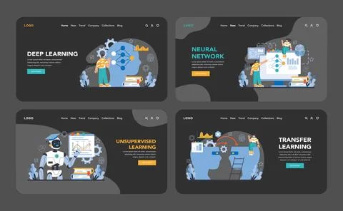 Ai model set. Flat vector illustration. Stockillustratie