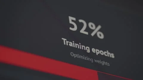 AI Model Training Progress Bar on Screen Close Up Stock Footage 336722447