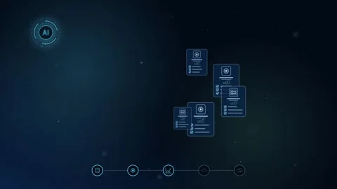 AI Model Workflow Animation Digital Technology Motion Graphics Futuristic Stock Footage 347284706