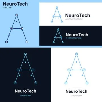 AI Monogram Logo Set Vector Lettermark Brand Identity Stock Illustration