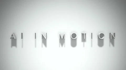 Ai in motion 3D title animation with shadows on a white background Stock Footage 298004249
