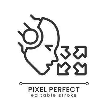 AI moves pixel perfect linear icon Illustrazione stock