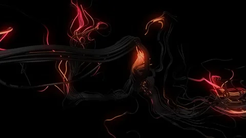 AI multicolor signals. 4k abstract looped background with curved glow lines like Stock Footage 315469247