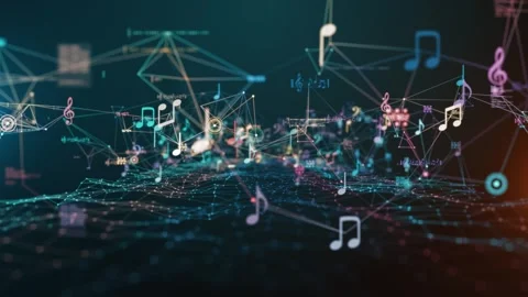 AI Music Audio Engineering Machine Learning Neural Music Generation Stock Footage 312359560