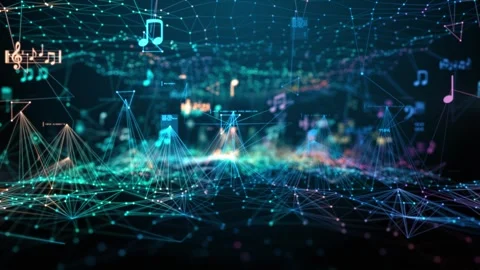 AI Music Deep Learning Creation Algorithm Pattern Recognition  Video stock 312359584