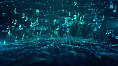 AI Music Digital Composition Intelligence Audio From Machine Learning Stock Footage 312359642